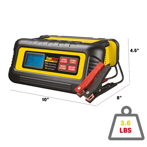 EverStart Maxx 15 Amp Battery Charger and Maintainer with 40 Amp Engine Start - Picture 3 of 4